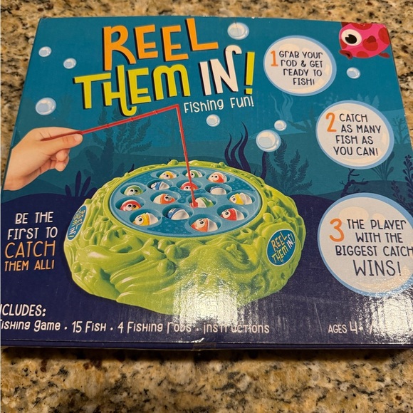 NEW Reel Them In!  Fishing Game Fun Kids Game up to 4 Players! - Picture 2 of 3